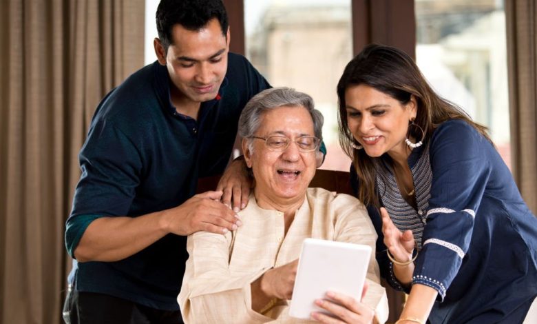 indian family enjoying with parent