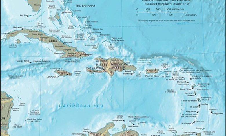 Caribbean maps for sale