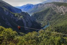 zipline over the canyon full of forest and cliffs - Thrilling zipline destinations in europe