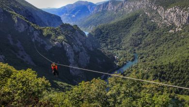 zipline over the canyon full of forest and cliffs - Thrilling zipline destinations in europe